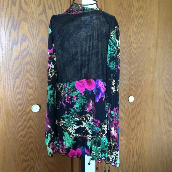 Zion long sleeve floral open front top Size M - Picture 4 of 15